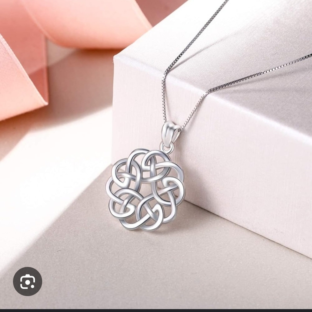 Elegant Silver Knot Pendant Necklace